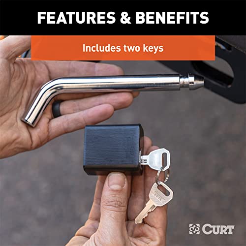 CURT 23021 Trailer Hitch Lock, 5/8-Inch Pin Diameter, Fits Most 3-Inch Receivers - Image 5
