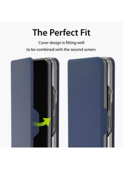 araree Araree Bonnet Diary Samsung Galaxy Z Fold 5 Case with Card Holder, PU Leather Flip Folio Case Closure, Embedded PC Frame, All-Sided Protection, Rear Camera Protection, Slim & Durable Design – Black  - Image 4