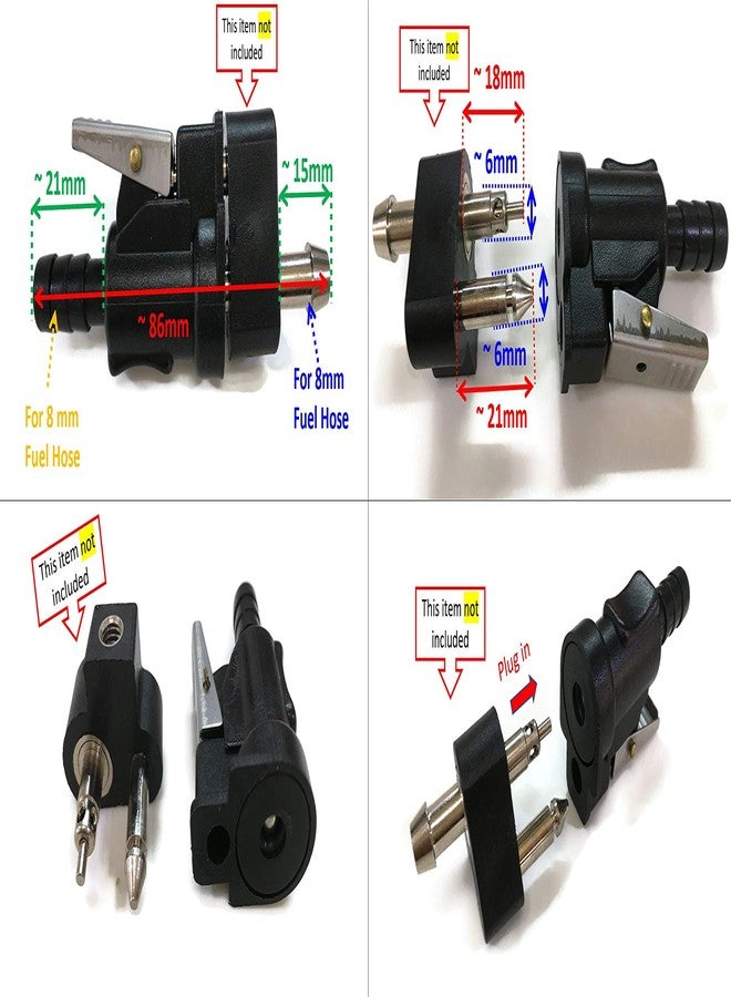 ITACO Fuel Hose Connector 0174508 0176745 0173247 0775640 fit Johnson Evinrude OMC Outboard Barb 5/16" 8MM 3 4 5 6 8HP 9.9HP 15HP NO819 - Image 2