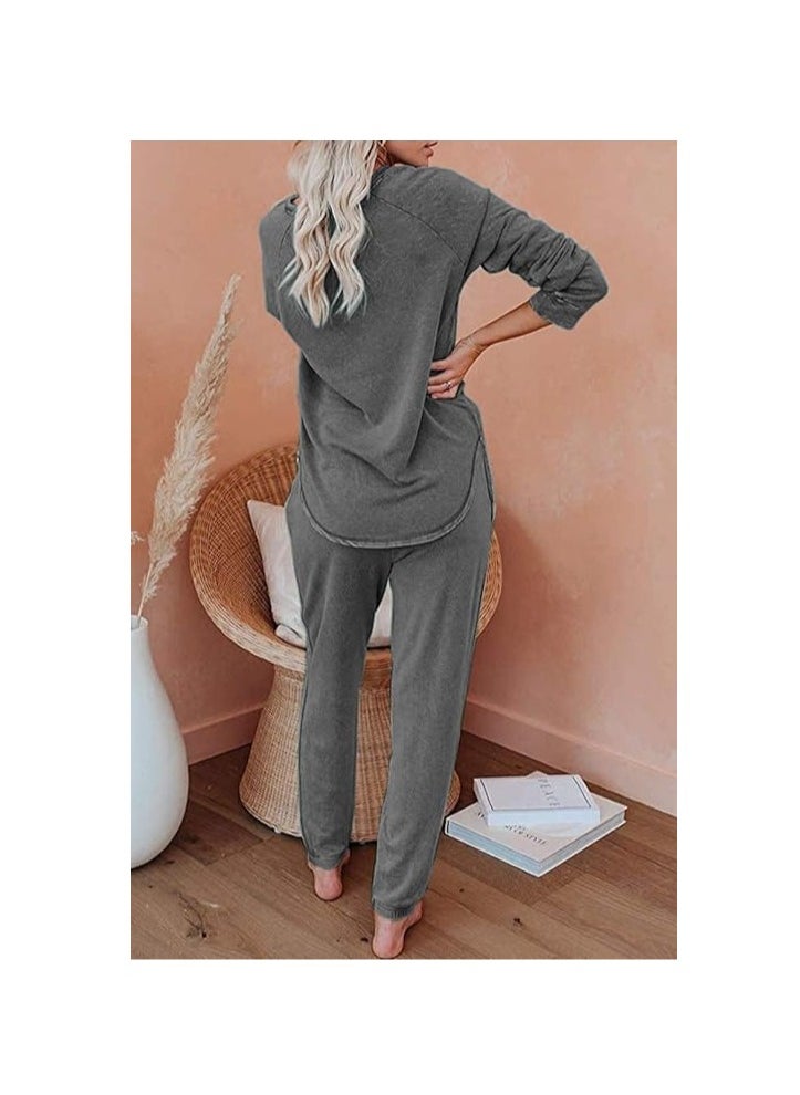 Generic - Womens 2 Piece Outfits Pajamas Sets Summer Lounge Sets Loungewear Sweatsuits with Sweatpants - Image 1