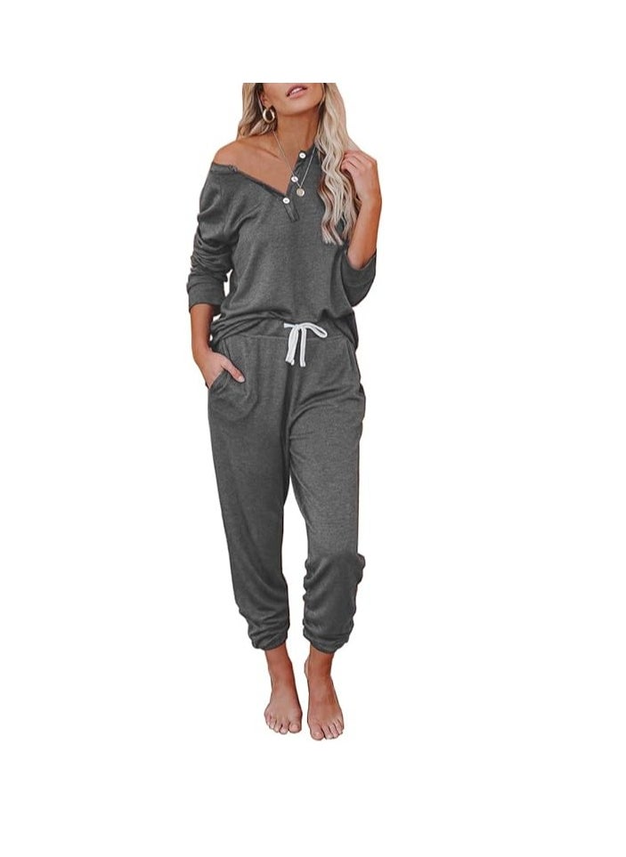 Generic - Womens 2 Piece Outfits Pajamas Sets Summer Lounge Sets Loungewear Sweatsuits with Sweatpants - Image 1