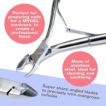 Generic Professional Stainless Steel Double End Cuticle Pusher Cuticle Nippers Duo Professional Manicure Pedicure Nail Cleaner Gel Polish Remover Prep Cutters Remove Dead Skin  - Image 3
