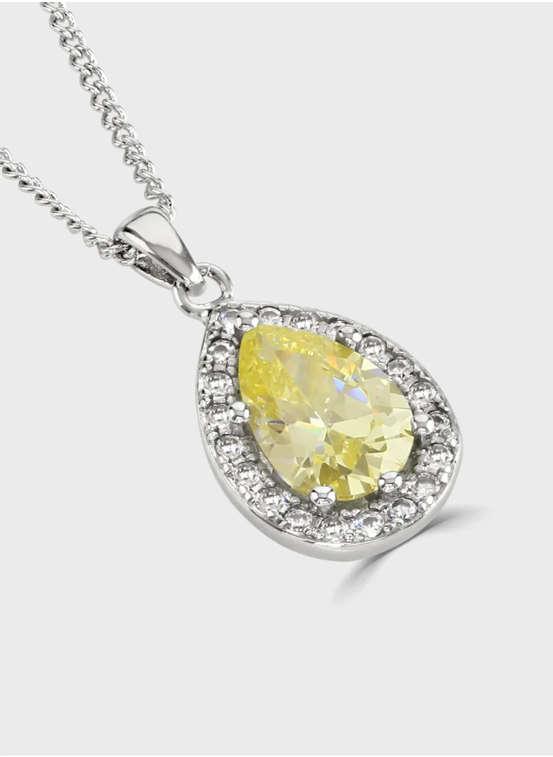 BUCKLEY LONDON Canary Sparkle Pear Pendant