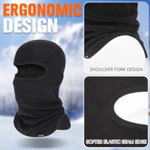 GXCROR Balaclava Ski Mask Fleece Balaclava Face Mask for Men Women Winter for Cycling Motorcycle,Snowboarding and Skiing Black - Image 4