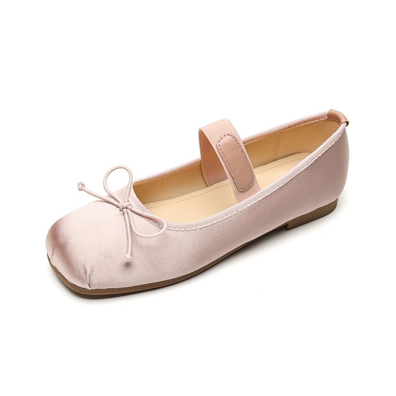 Cute Butterfly Bow Mary Janes Flat Womens Fashion Shoes Pink