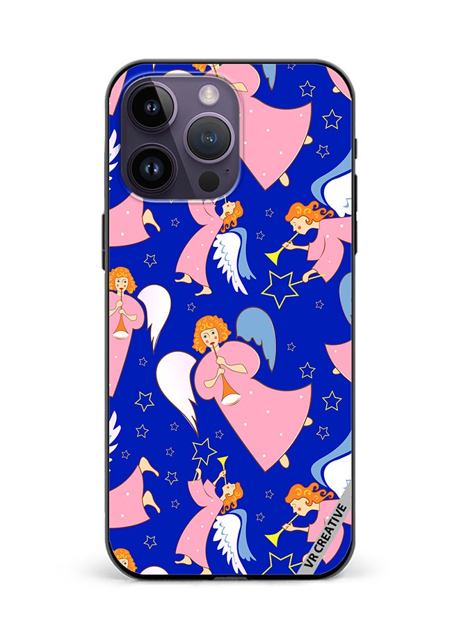 VR CREATIVE Protective Case Cover For Apple iPhone 16 Pro Christmas Angels With Flutes Design Multicolour - Image 1