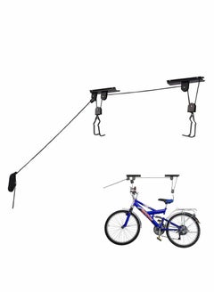 KASTWAVE Bike Lift Hoist, Bicycle Hoist for Garage Storage, Heavy Duty Ceiling Mountain Bicycle Hanger Pulley Rack, 30kg Capacity Steel Strong Durable for Mountain Bikes Road Bikes  - Image 1