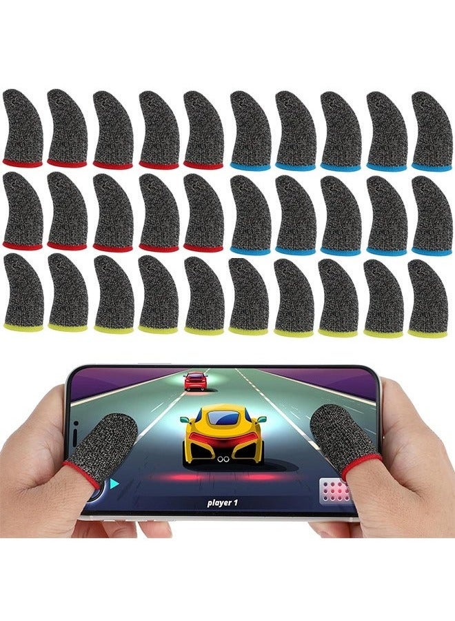 30Pcs Finger Sleeves for Gaming, Breathable Finger Sleeve Gloves, Finger Thumb Sleeves Set, Gamer Thumb Sleeves Finger Covers, Dedales para Dedos Gamer for Mobile Phone Game - Image 1