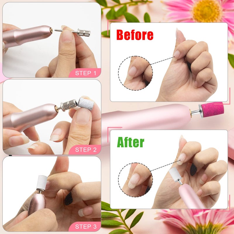 BLESWIN 100Pcs Nail Sanding Bands for Nail Drill 240Grit, Fine Grit Nail Sanding Bands for Nail Drill with 3/32â€ Nail Sanding Bit for Natural Nail, Nail Drill Sanding Bands Set for Manicure & Pedicure - Image 3