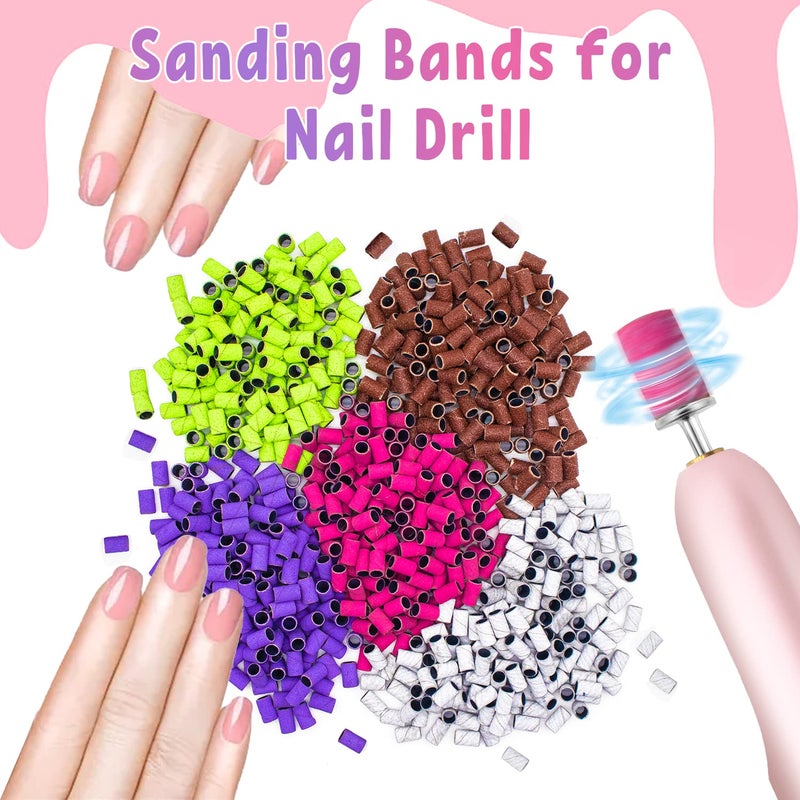 BLESWIN 100Pcs Nail Sanding Bands for Nail Drill 240Grit, Fine Grit Nail Sanding Bands for Nail Drill with 3/32â€ Nail Sanding Bit for Natural Nail, Nail Drill Sanding Bands Set for Manicure & Pedicure - Image 4