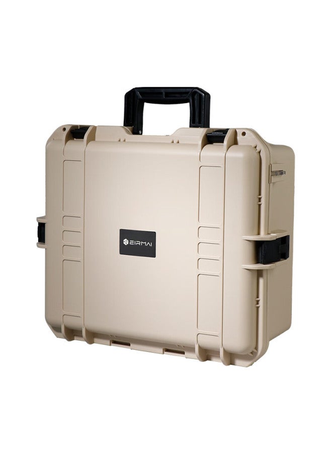 Eirmai R600 Toolbox Trolley Storage Case, Handheld Car-mounted Plastic Large Multifunctional Protective Safety Box, Camera Trolley Case, Waterproof Bag, Camping Outdoor Drag Case, Sand Color - Image 1