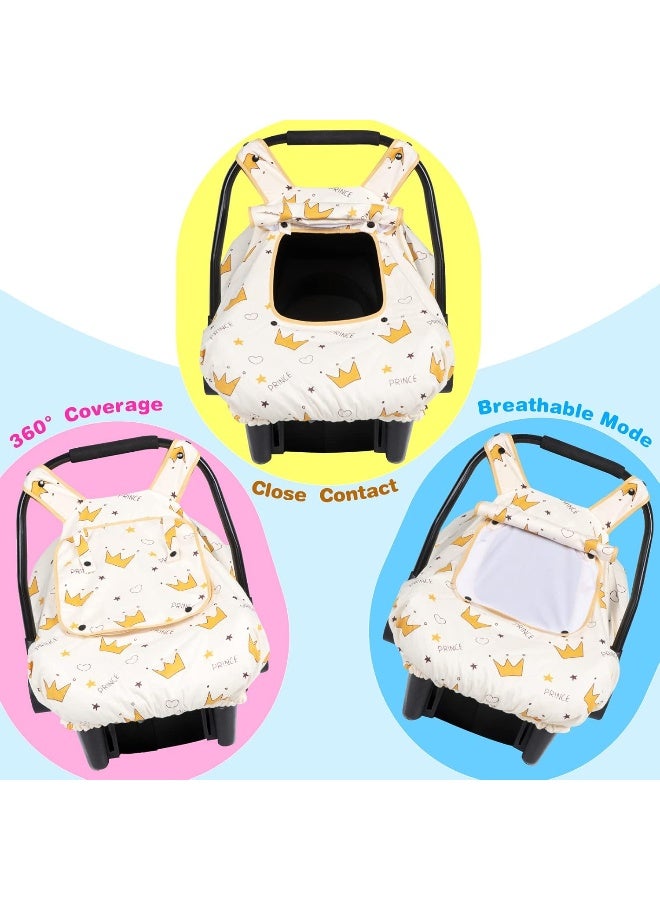 SMTTW Baby Car Seat Cover - Universal Fit, Snug, Breathable, Canopy for Boys/Girls, Ideal for All Seasons (Crown) - Image 2
