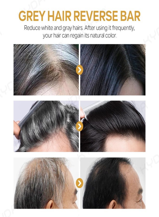 كيدا صابون كيدا الأسود لتفتيح الشعر واللحية، 3 قطع، لتنظيف وتغذية فروة الرأس بعمق، صابون أسود لتغطية الشيب، صابون شامبو طبيعي لتفتيح الشعر - Image 2