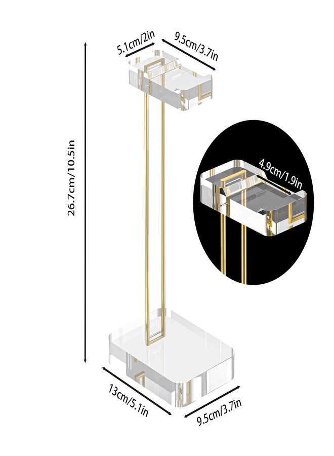 CANCLEAR Headphone Stand Headset Holder for Desk, Solid Christal-Clear Acrylic with Gold Hardware Earphone Hanger for Gaming Room Office Accessories - Image 2