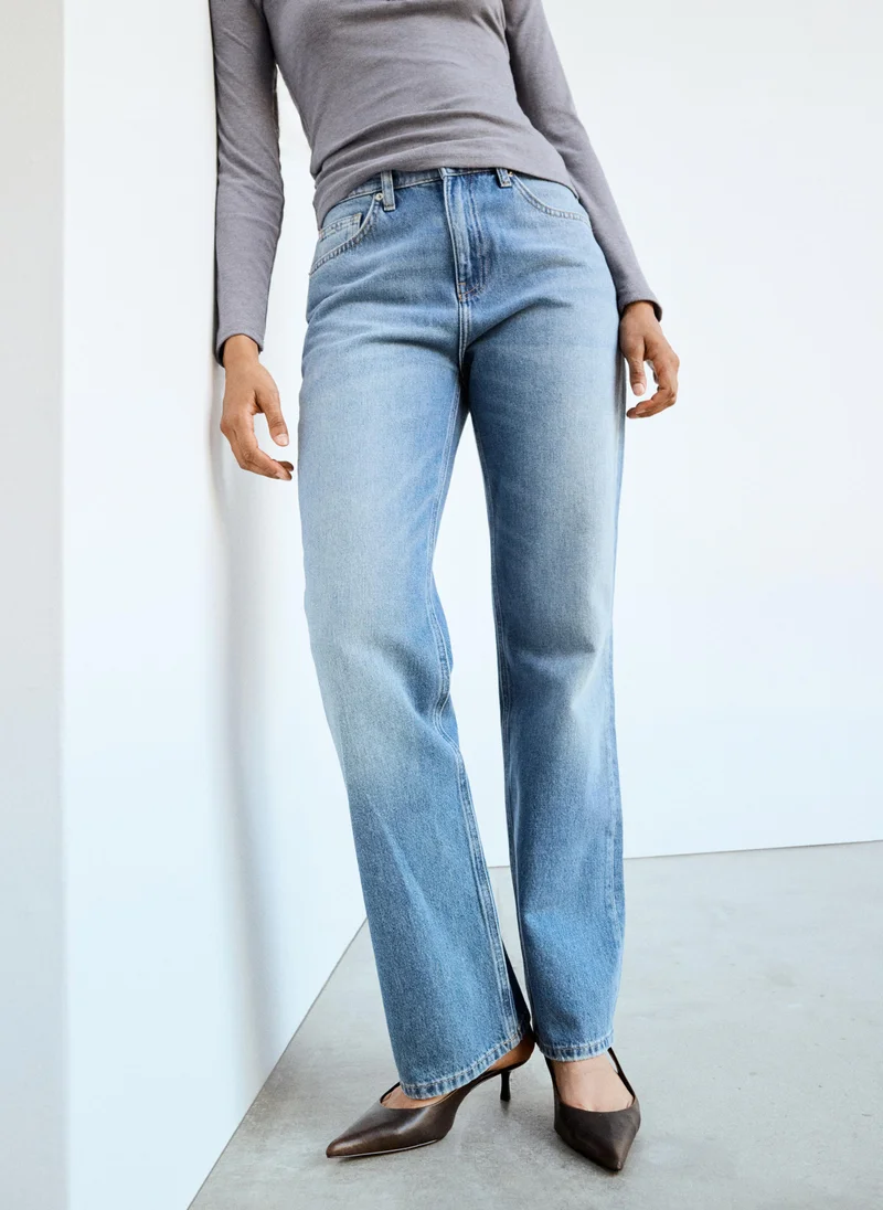 High Waist Straight Jeans