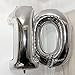BBPOOL 10 Number Balloons Silver 10 Balloons Number 40 Inch Number 10 Foil Mylar Balloons for 10 Birthday Party 10 Anniversary Events Decorations - Image 4