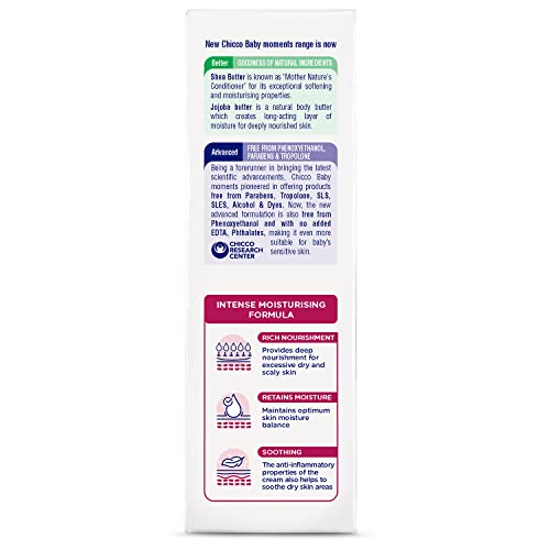Chicco Baby Moments Rich Cream for Newborn Babies with Shea & Jojoba Butter, 100g| Rich Moisturization and Dryness Prevention |Dermatologically Tested |Phenoxyethanol, Parabens & Lauryl sulphates free - Image 2