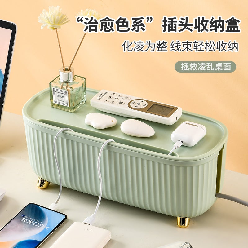 Supply Power Plug Socket Rack Desktop Integrated Wire Box Light Luxury Wire Organizing Box Storage Box - Image 2