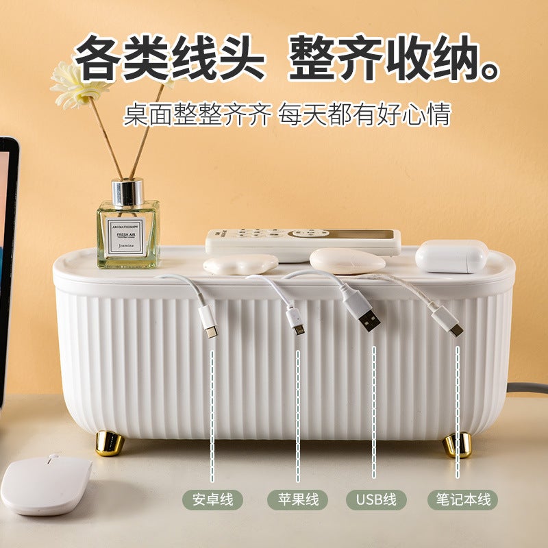 Supply Power Plug Socket Rack Desktop Integrated Wire Box Light Luxury Wire Organizing Box Storage Box - Image 4