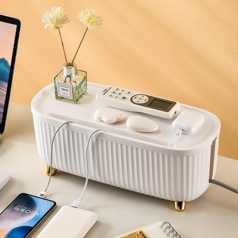 Supply Power Plug Socket Rack Desktop Integrated Wire Box Light Luxury Wire Organizing Box Storage Box - Image 1