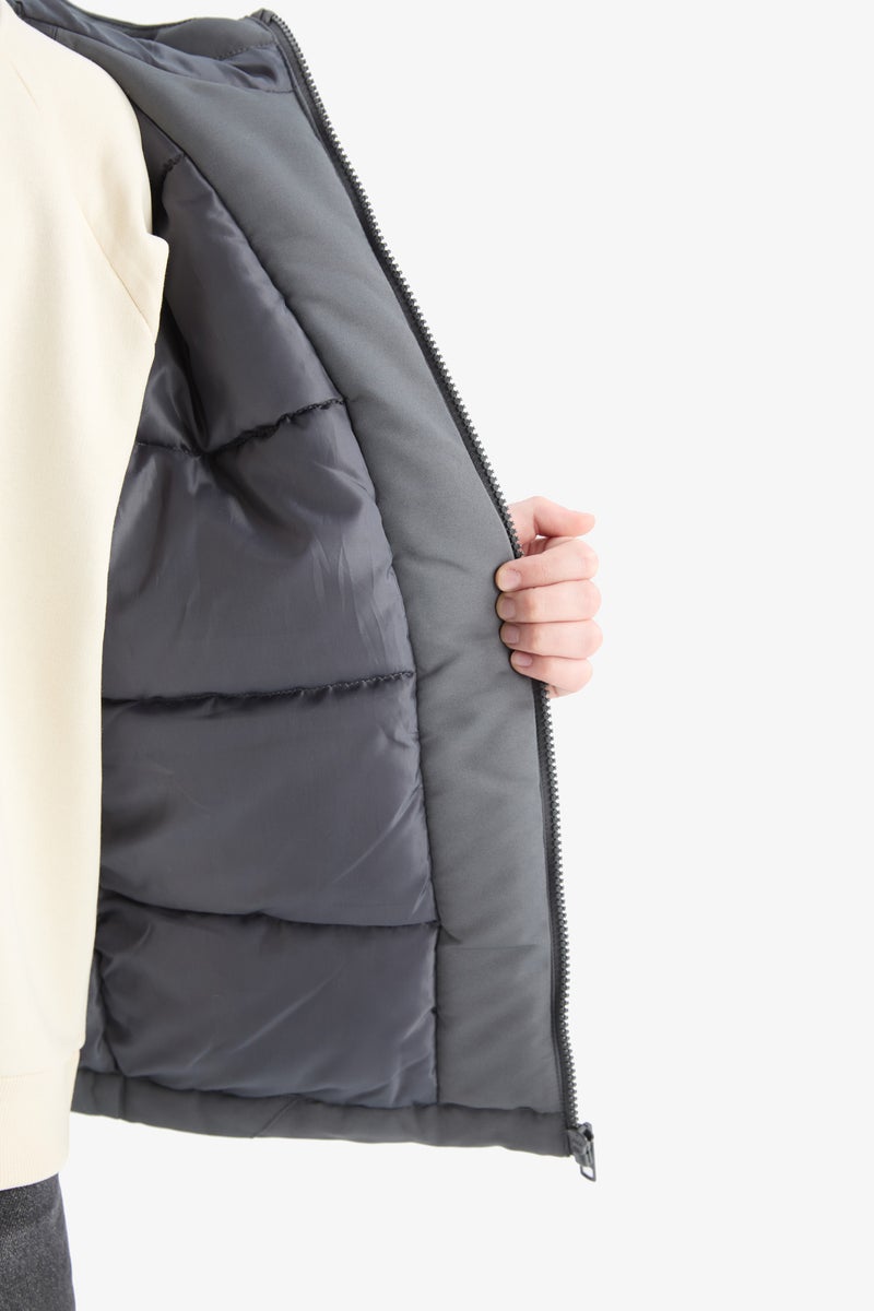 DeFacto Grey Boy Hooded Water Repellent Raincoat Casual - Image 4