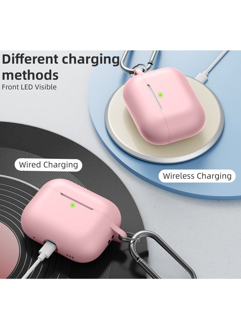 SZOXST AirPods Pro 3 Case Cover  AirPods Pro Case for Women and Men, Soft Silicone Protective Case for Airpods Pro 3 Generation 2025 with Keychain Front LED Visible Comes With Cleaning Pen Pink - Image 4
