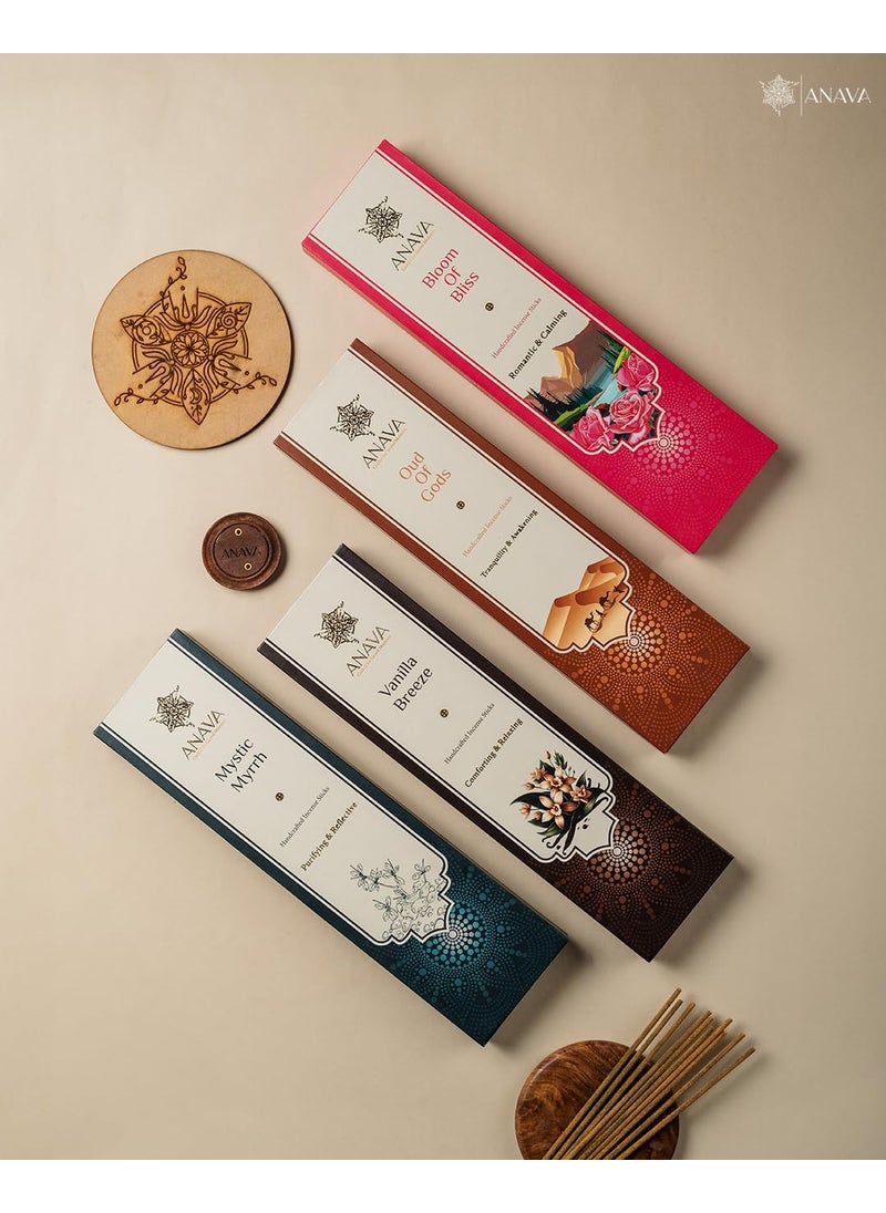 ANAVA Anava - Bloom of Bliss Rose Incense Agarbatti Sticks for Pooja - 60 Count - Evoking Tranquility and Romance - Charcoal and Toxin-Free - Handcrafted by Women - Ideal for Yoga and Meditation  - Image 5