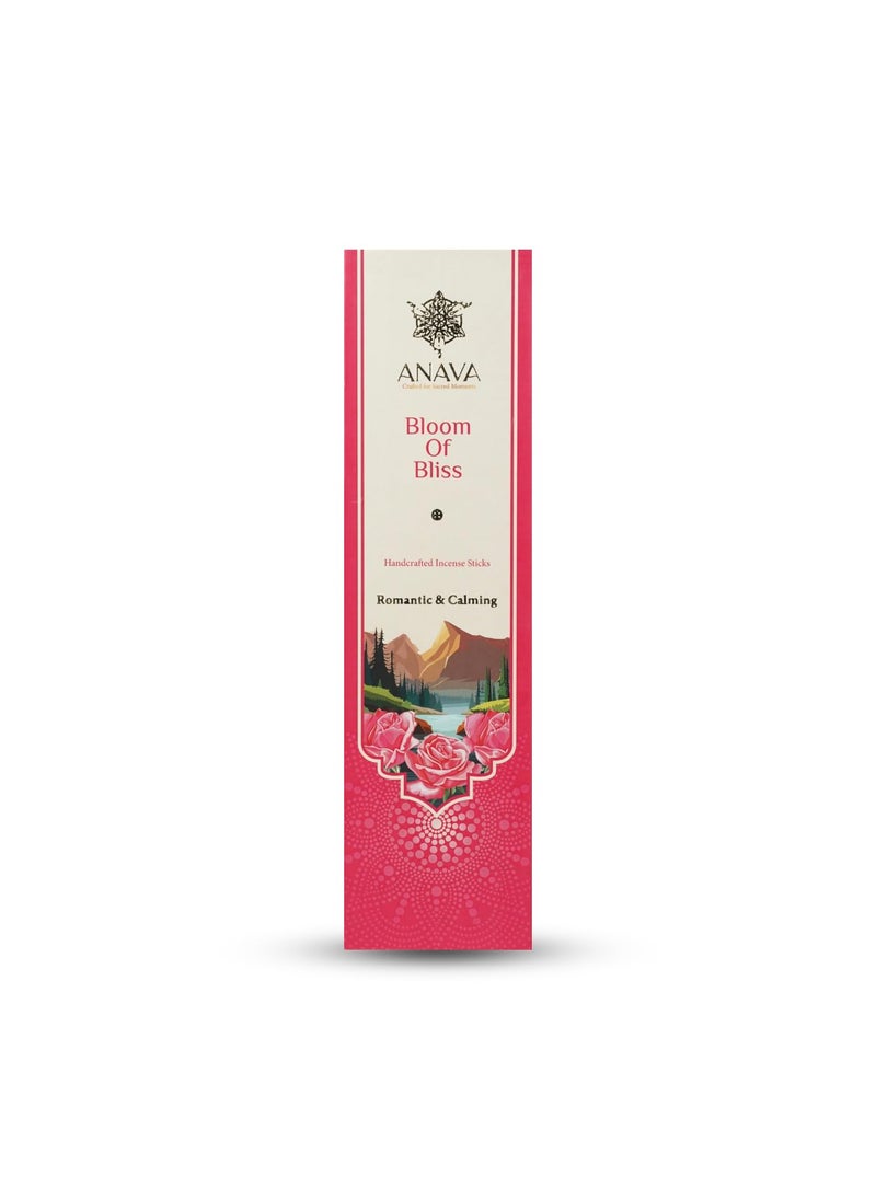ANAVA Anava - Bloom of Bliss Rose Incense Agarbatti Sticks for Pooja - 60 Count - Evoking Tranquility and Romance - Charcoal and Toxin-Free - Handcrafted by Women - Ideal for Yoga and Meditation  - Image 1
