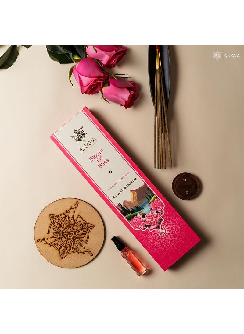 ANAVA Anava - Bloom of Bliss Rose Incense Agarbatti Sticks for Pooja - 60 Count - Evoking Tranquility and Romance - Charcoal and Toxin-Free - Handcrafted by Women - Ideal for Yoga and Meditation  - Image 3