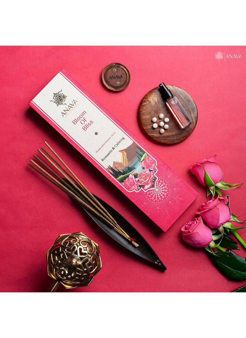 ANAVA Anava - Bloom of Bliss Rose Incense Agarbatti Sticks for Pooja - 60 Count - Evoking Tranquility and Romance - Charcoal and Toxin-Free - Handcrafted by Women - Ideal for Yoga and Meditation  - Image 2