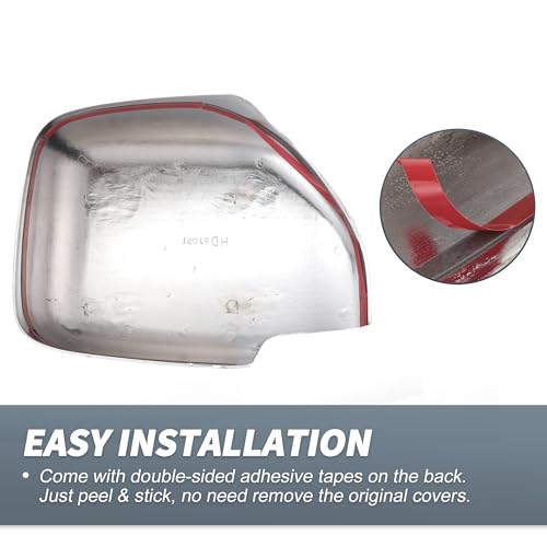 X AUTOHAUX Pair Car Rear View Driver Passenger Side Mirror Cover Cap Overlay Chrome Plated for Lexus LX470 1998-2007 for Toyota Land Cruiser Mirror Guard Covers Exterior Decoration Trims - Image 5