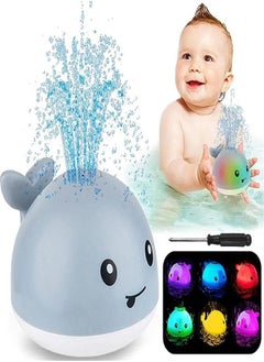 Baby Bath Toys, Whale Automatic Spray Water Bath Toy, Induction Sprinkler Bathtub Shower Toys for Toddlers Kids Boys Girls, Pool Toy for Baby (Grey Whale)