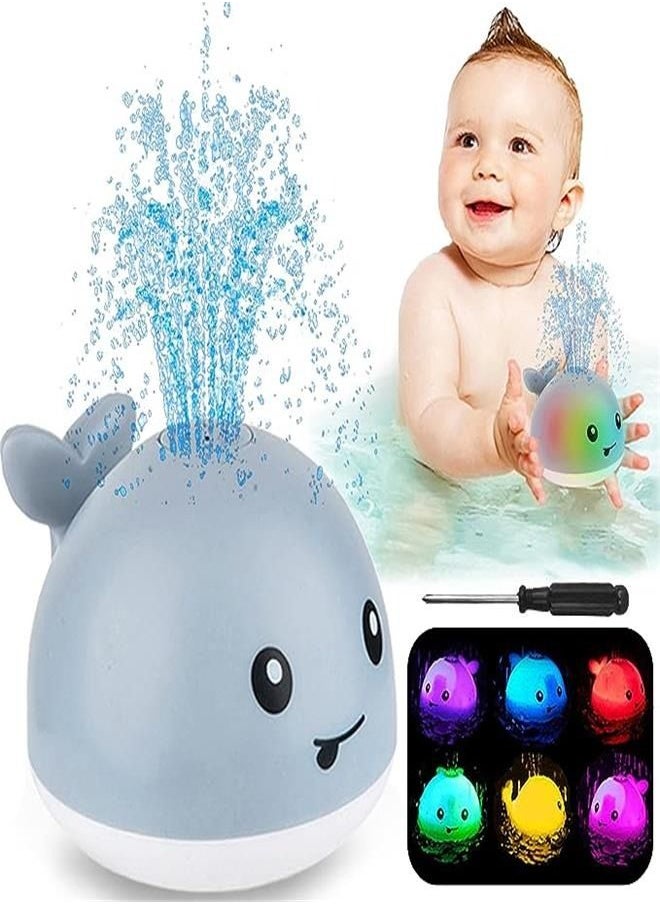 Generic - Baby Bath Toys, Whale Automatic Spray Water Bath Toy, Induction Sprinkler Bathtub Shower Toys for Toddlers Kids Boys Girls, Pool Toy for Baby (Grey Whale) - Image 1