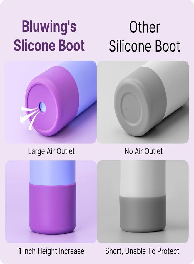 Bluwing Silicone Water Bottle Boot for Owala 40 oz, Anti-Slip Protective Sleeve Bottom for Owala 40oz FreeSip/Twist/Flip Insulated Water Bottle(Rose Red) - Image 4