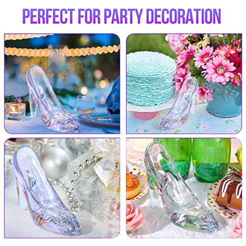 KUSUFEFI Cinderella Glass Slipper - Colorful Crystal Glass Shoe, Ideal for Cinderella Party, Girls Birthday Gift, Wedding Centerpiece, Princess Bedroom Decor, Cake Top Decor - Image 3