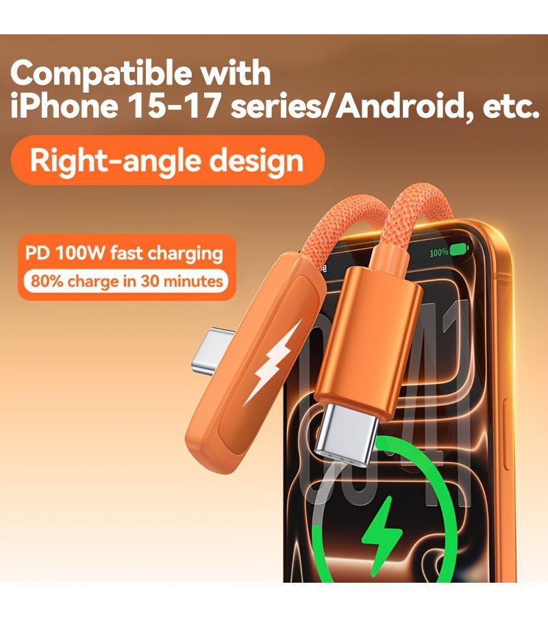 USB C Fast Charging Cable 3.3ft 100W Nylon Braided Data Cord for Phone Compatible with Samsung Xiaomi And More - Image 4