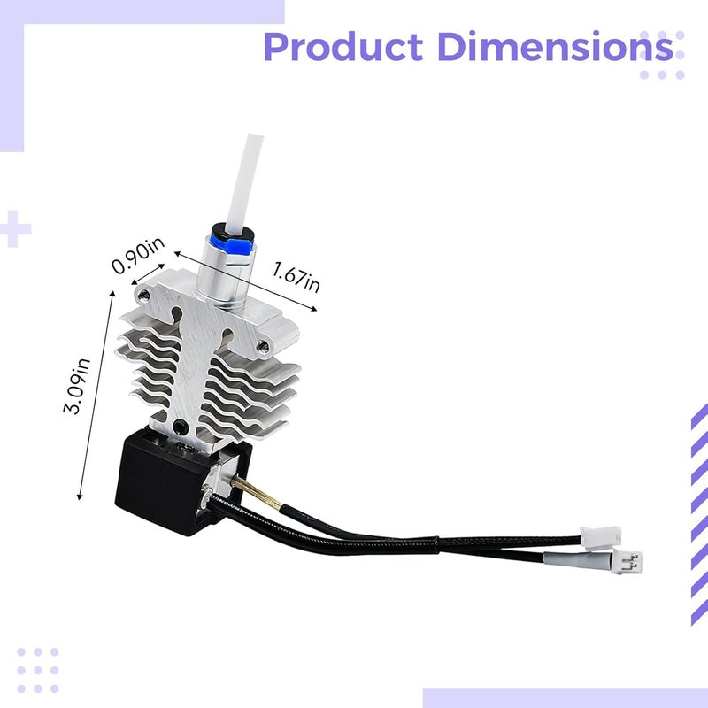 Bosreroy Ender 5 S1 Hotend Kit with Nozzles, Wires & Tubing, 24V 60W Bimetal Throat for 3D Printers, High Temp Replacement - Image 4