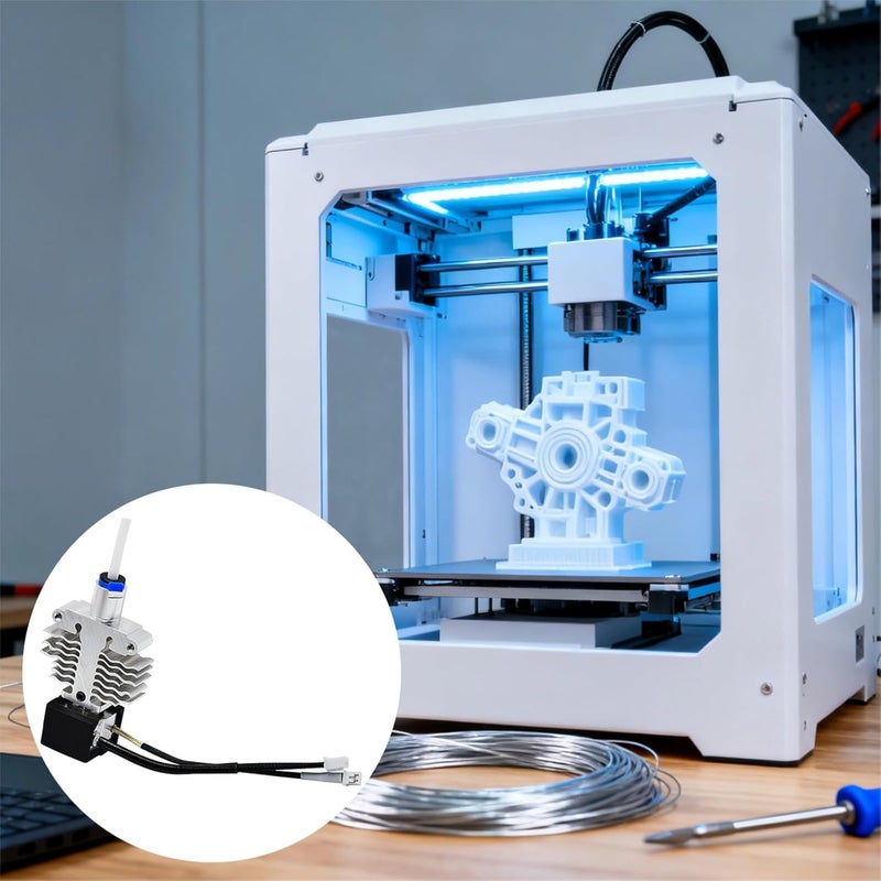 Bosreroy Ender 5 S1 Hotend Kit with Nozzles, Wires & Tubing, 24V 60W Bimetal Throat for 3D Printers, High Temp Replacement - Image 3