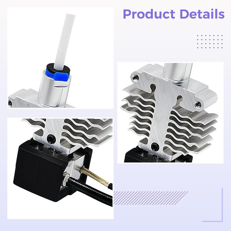 Bosreroy Ender 5 S1 Hotend Kit with Nozzles, Wires & Tubing, 24V 60W Bimetal Throat for 3D Printers, High Temp Replacement - Image 2