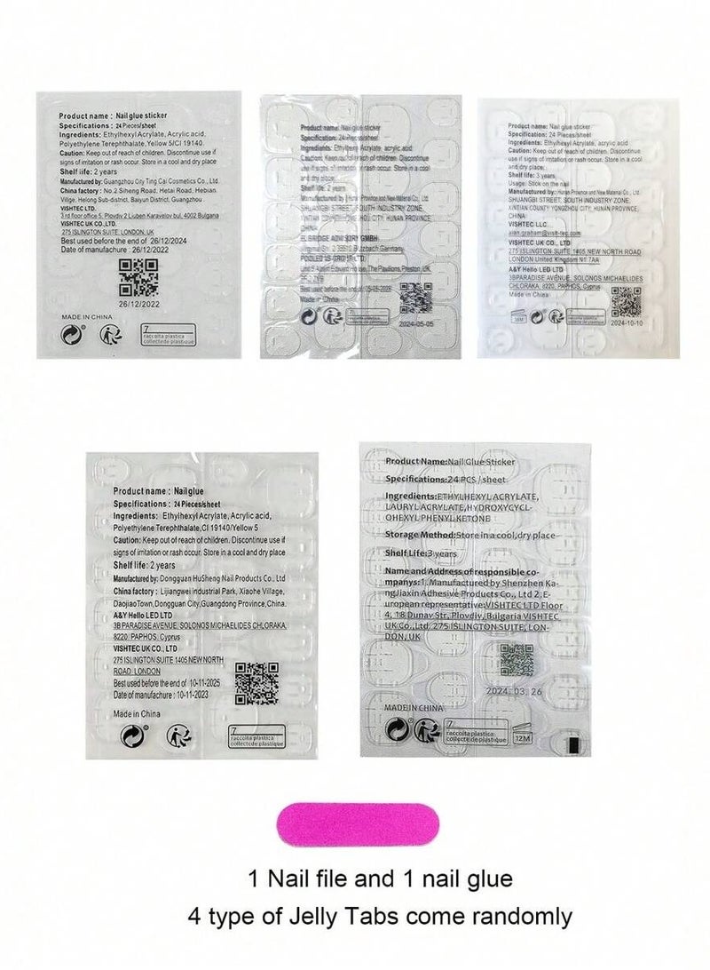 أظافر تركيب فرنش شكل لوزي أظافر صناعية عالية الجودة سهلة التركيب والخلع للاستخدام اليومي والمناسبات - Image 5