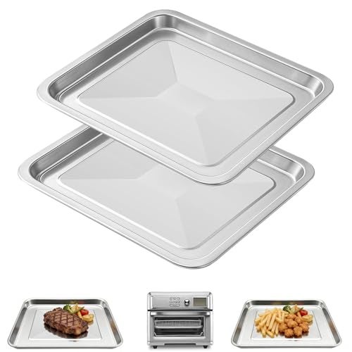 GWY 2PCS Air Fryer Accessories parts for Cuisinart TOA60 TOA65 TOA70 Toaster Convection Oven 12 11 Tray Replacement Steel Pan Toaster Oven Accessories Parts - Image 1