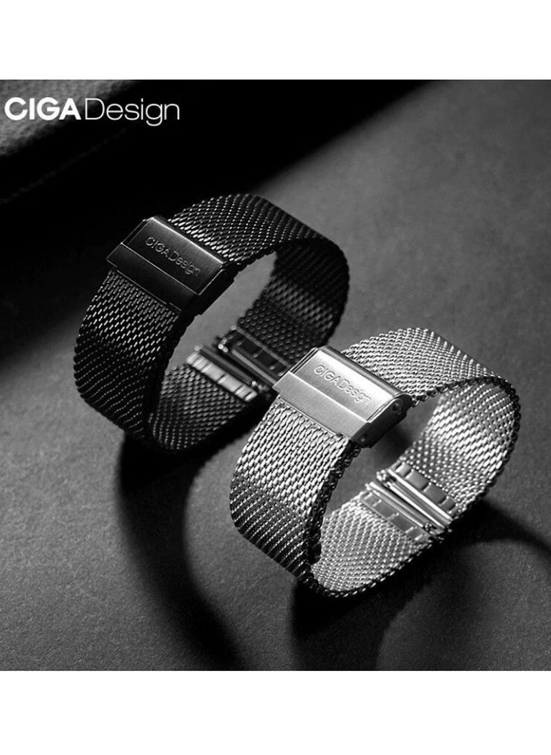 CIGA Design - Milanese Mesh Stainless Steel Watch Strap Quick Release 22mm /Gear S3 Classic/Frontier/Huawei Watch 2 Classic/GT/GT 2 - Image 1