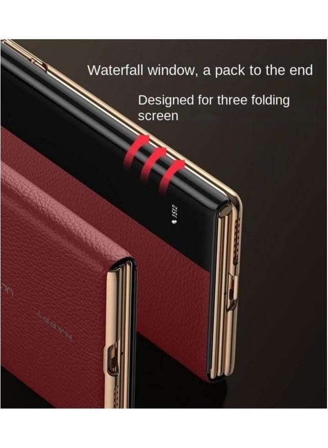 Leather Case for Huawei Mate XT Ultimate (2024),With Smart Window,Anti-fingerprint Phone - Image 3
