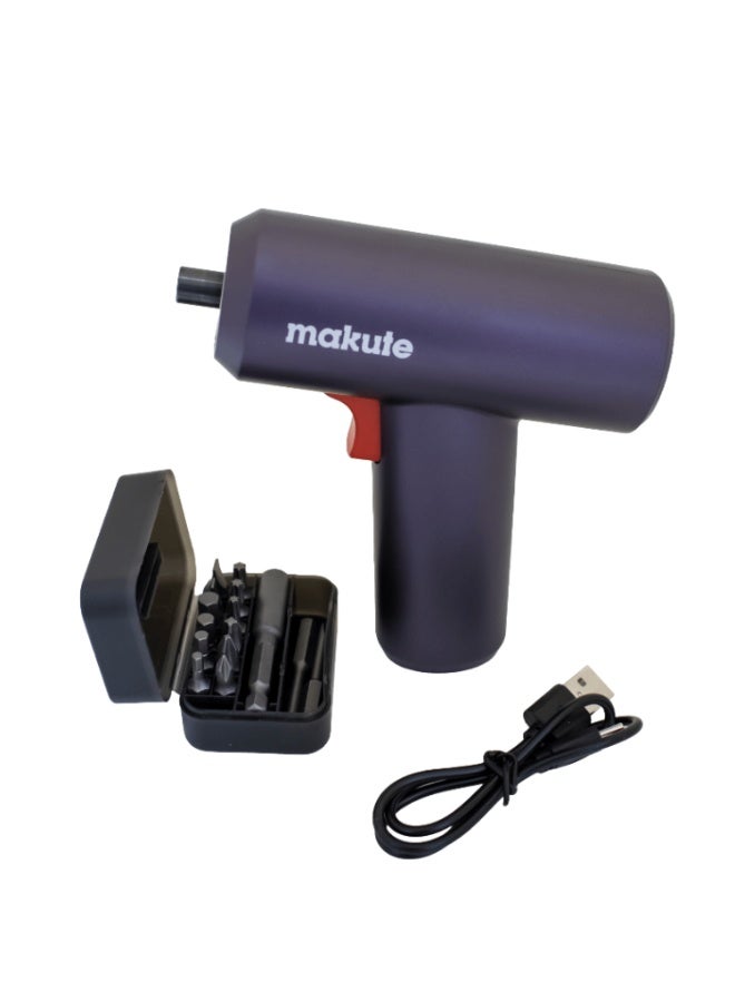 makute 3.7V Cordless Screwdriver Drill, Rechargeable Electric Mini Power Tool, 250RPM Speed, 5Nm Torque, Lightweight Portable Handheld Driver for Home DIY & Repair – Model CCD121-14P - Image 1