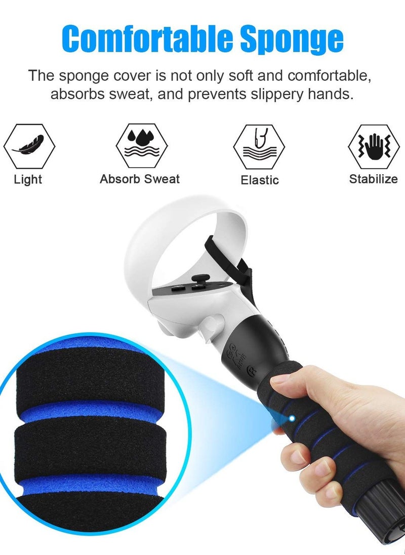 SYOSI Dual Gamepad Extension Grips for a Comfortable Grip on for Oculus Quest / Quest 2 / Rift S Controllers for Beat Saber Games Compatible with Quest 2 Accessories  - Image 4