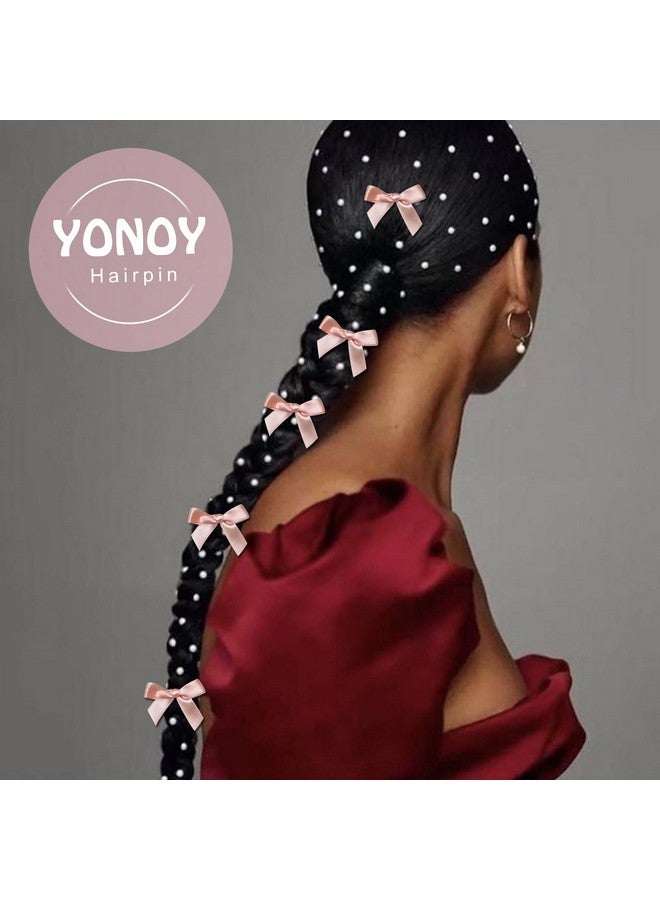 يونوي YONOY 60 قطعة مشبك شعر صغير لطيف على شكل فيونكة للنساء والفتيات، مشبك شعر صغير بلون واحد وشريط شعر على شكل تمساح ودبابيس معدنية وإكسسوارات شعر Y2k (أسود ووردي وأبيض وأزرق وأصفر وأحمر) - Image 4