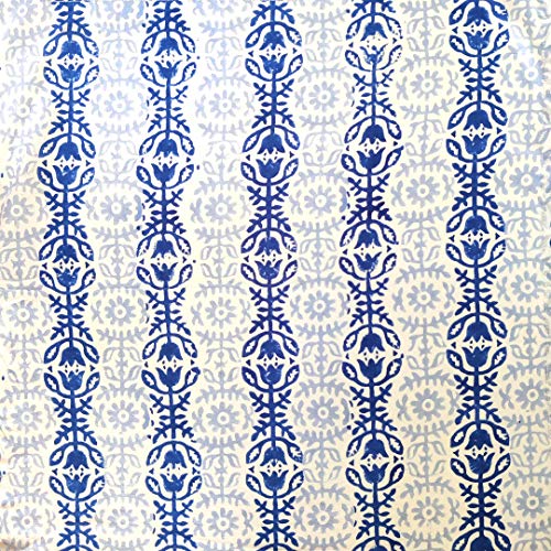 AVKA Studio Cotton Dinner Napkins 18x18 inches - Washable Cloth Napkins Set of 6 - Everyday Use or Dinner Party and Events - White Blue Lightweight Indian Block Printed Soft Fabric by Craftbot - Image 5