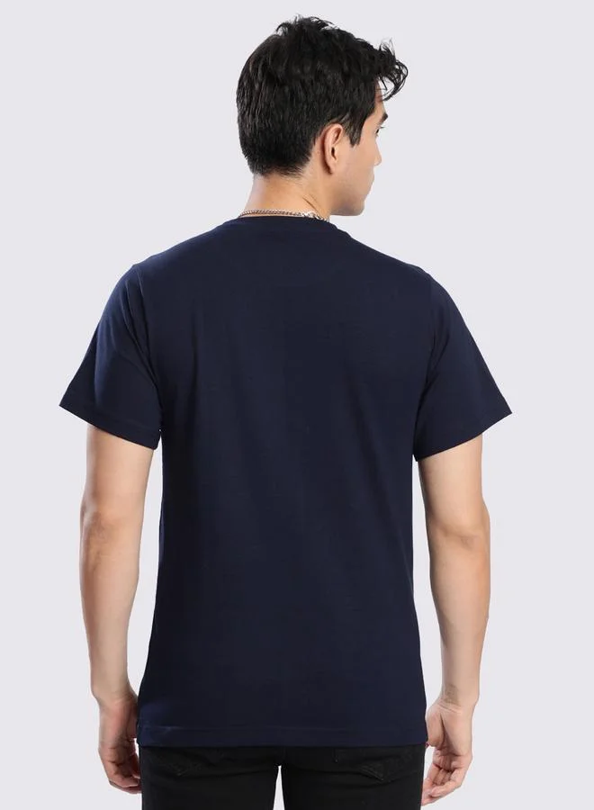ستايلي Men Navy Cotton Lycra Regular Fit T-Shirt By Bene Kleed