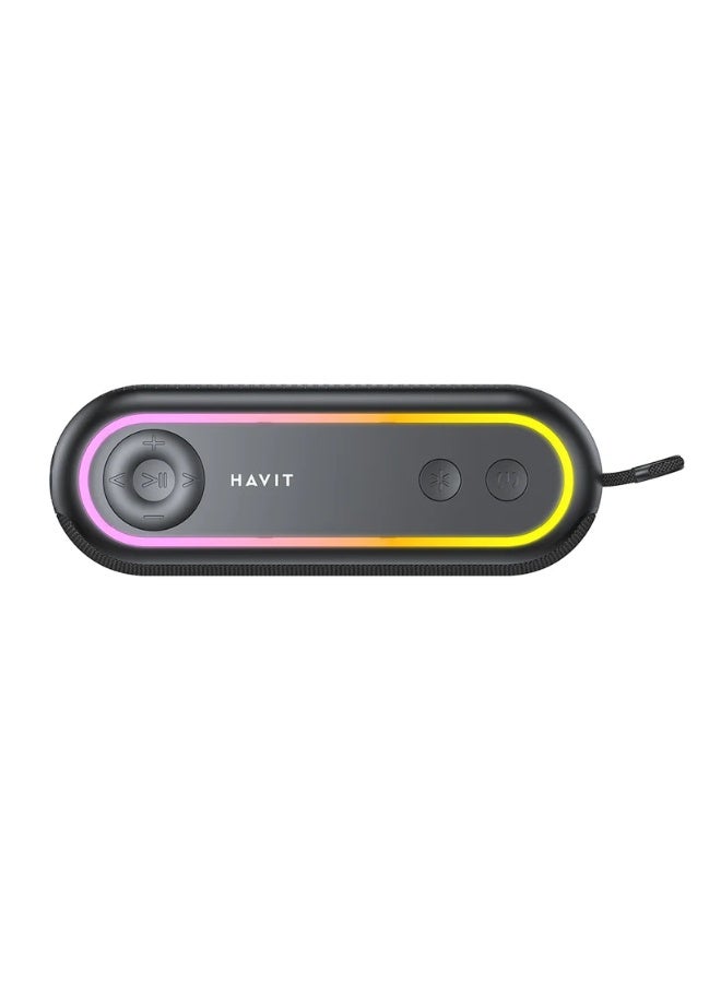 havit Wireless Bluetooth Speaker V5.3, 7W Portable Speaker with Deep Bass Sound, 2400mAh Rechargeable Battery, 6-8 Hours Playtime, TWS Stereo Pairing, TF Card & FM Radio Support, Hands-Free Calls, Voice Assistant, Fast 3H Charging, Compact Outdoor Wireless Speaker - Black - Image 5