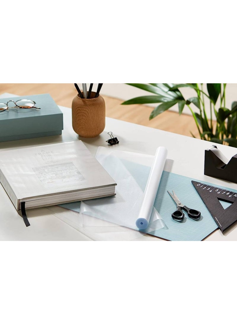BPA - Non Adhesive Mat Book Cover Plastic Film Roll Clear 10 m x 40 cm - Image 1